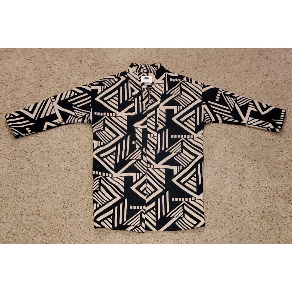 Old Navy Jacket Women's‎ Small Blue Beige Open Front Southwest Aztec Geometric